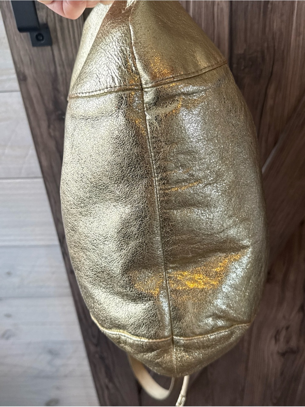 Coach Poppy 2012 Metallic Gold Shoulder Bag with Front Zip Pocket - Picture 6 of 16
